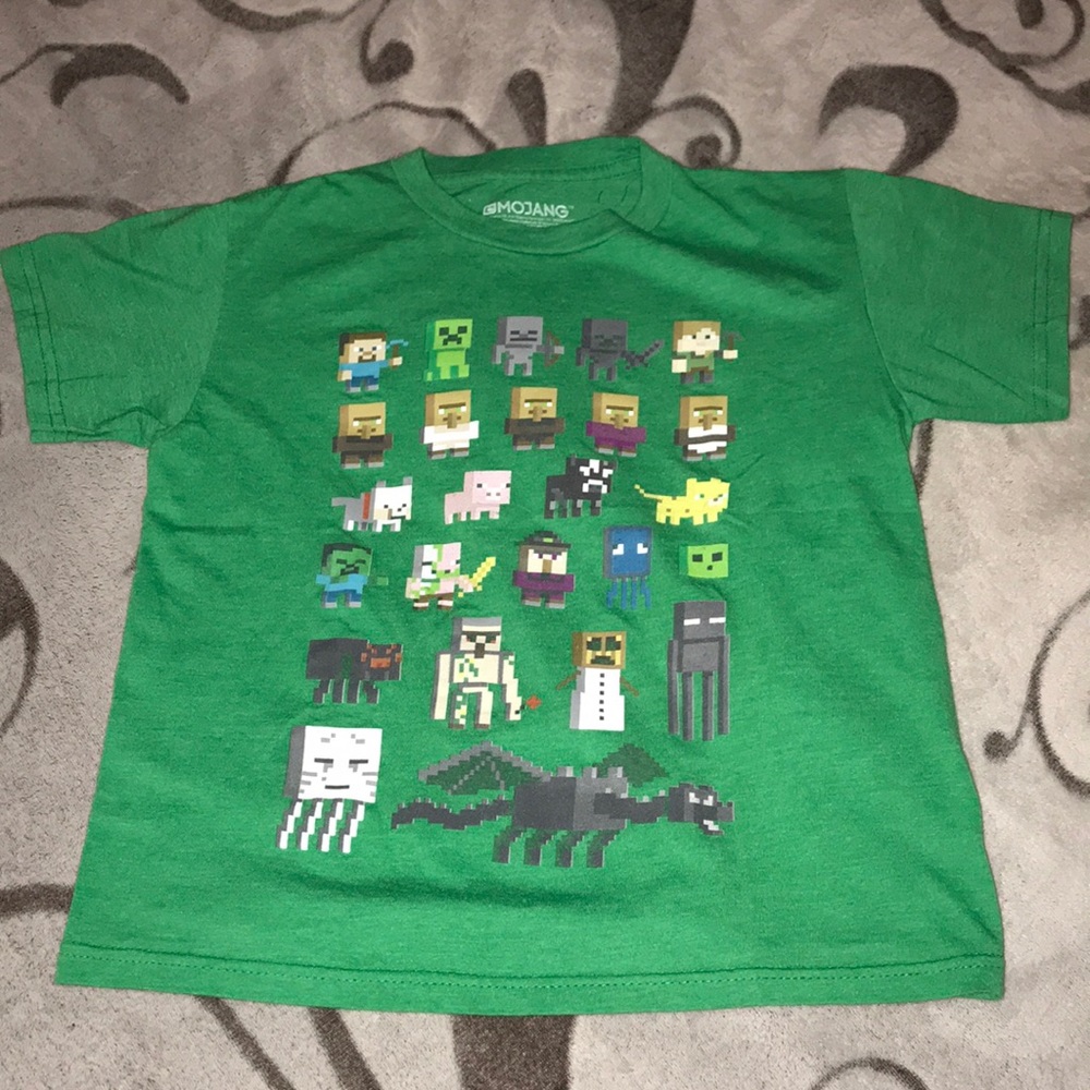 Mojang Boy’s Minecraft T Shirt Green Size 8
